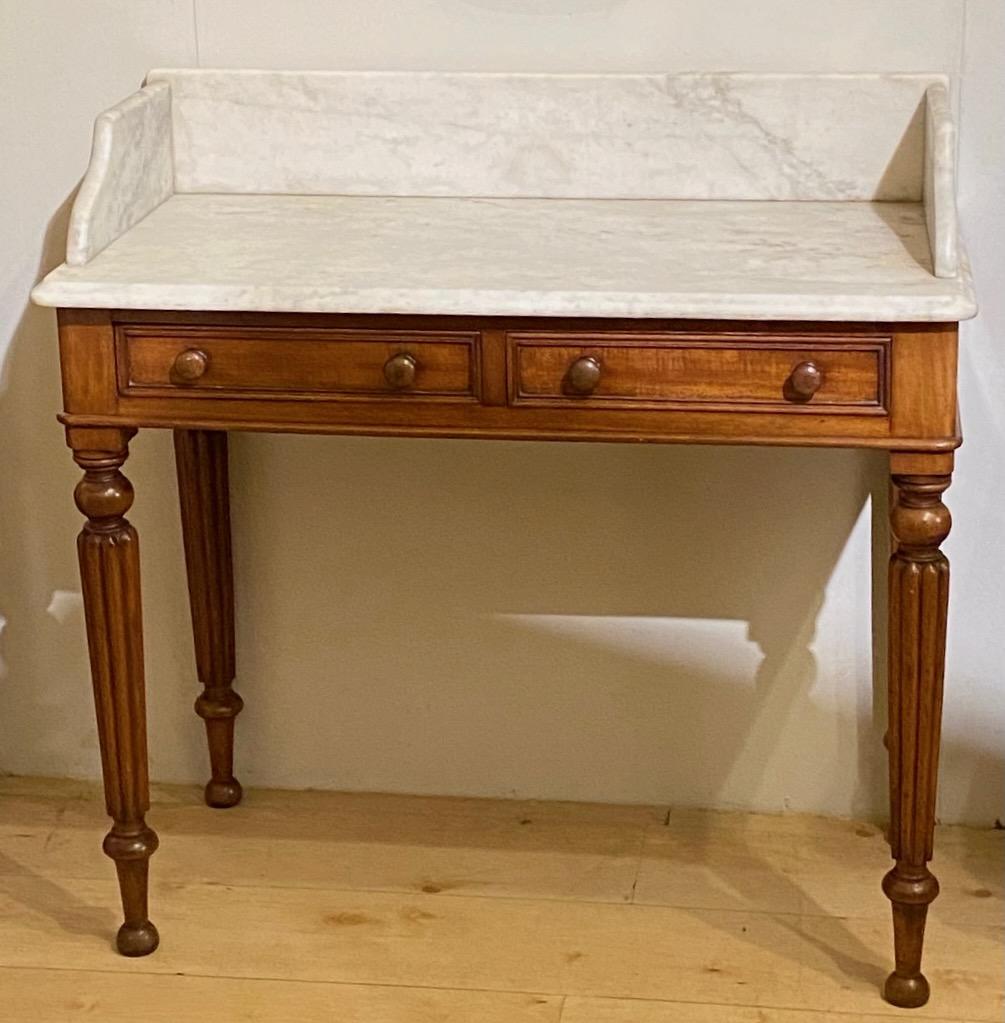 William IV English Mahogany and Marble Wash Stand / Dressing Table, Early 19th Century