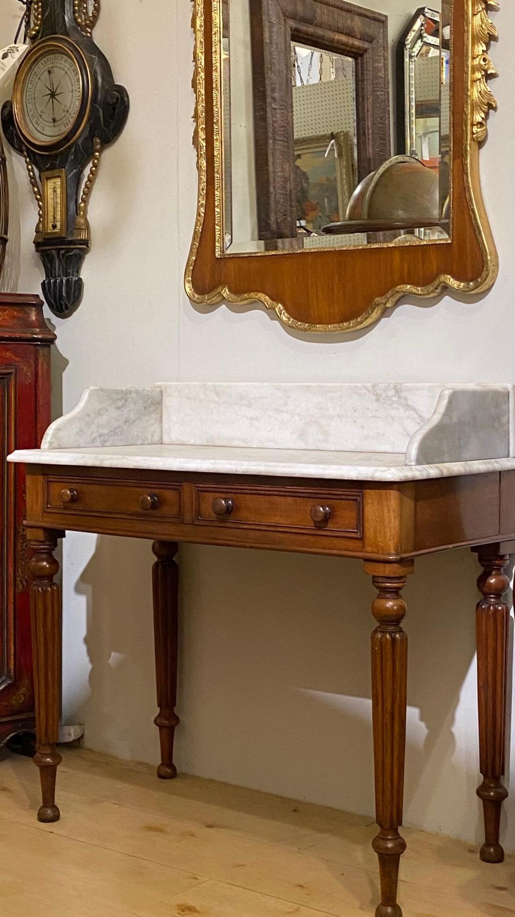 English Mahogany and Marble Wash Stand / Dressing Table, Early 19th Century 4