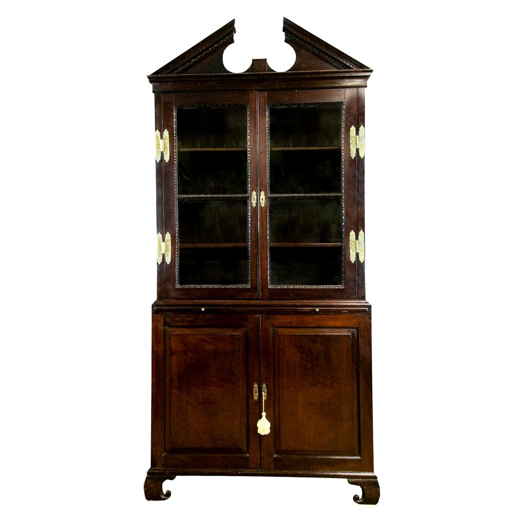 English Mahogany and Oak George II Bookcase