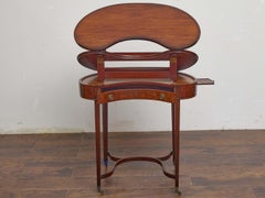 English Mahogany Architect’s Table with Adjustable Kidney Top, 19th Century