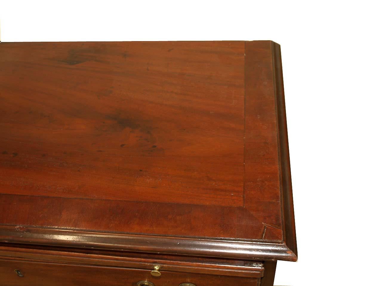 Brass English Mahogany Bachelor's Chest For Sale