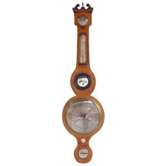 English Mahogany Banjo Barometer. Circa 1830