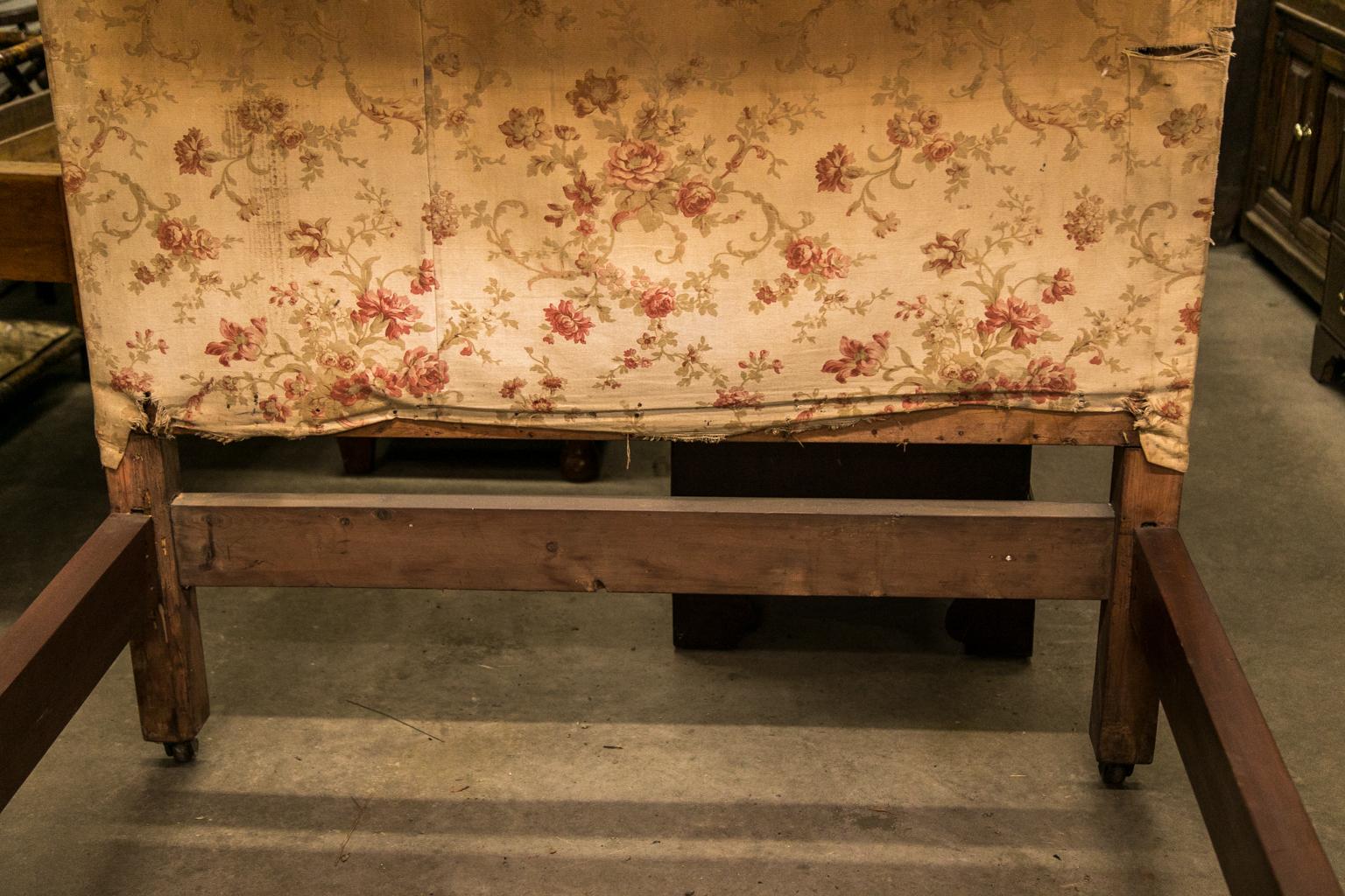 Turned English Mahogany Barley Twist Bed For Sale