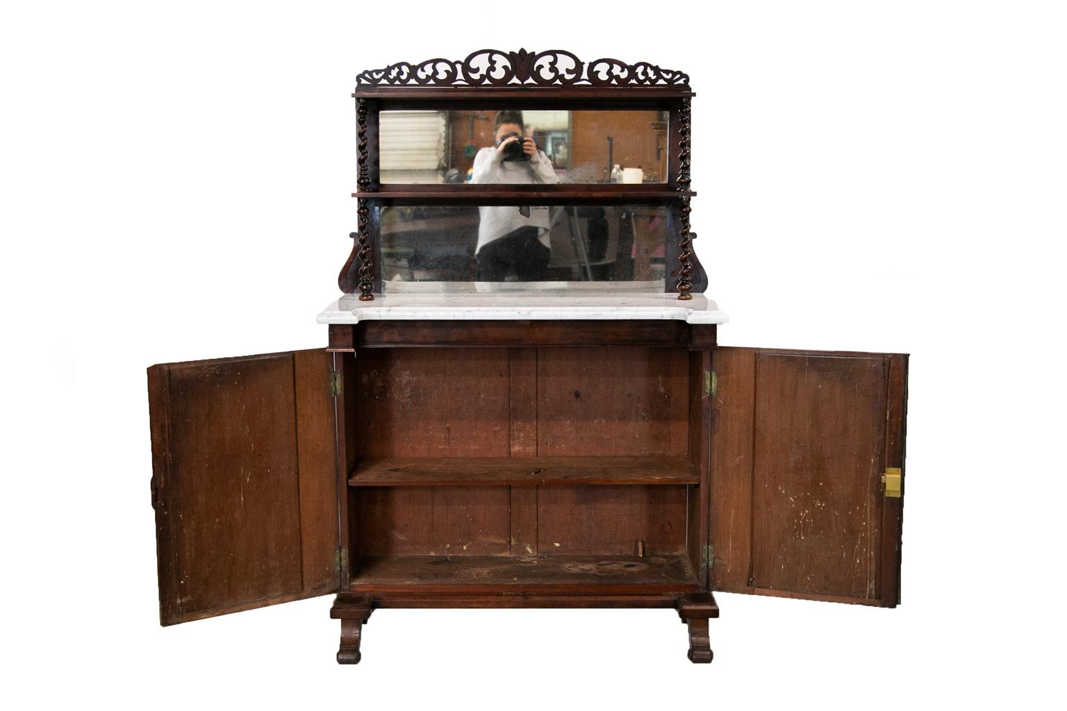 English Mahogany Barley Twist Chiffonier For Sale 2