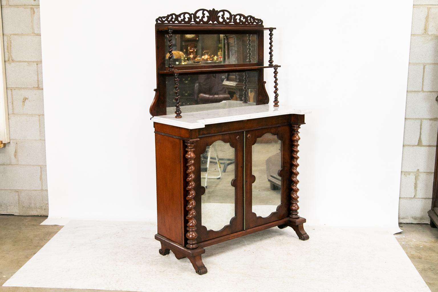 English Mahogany Barley Twist Chiffonier For Sale 3