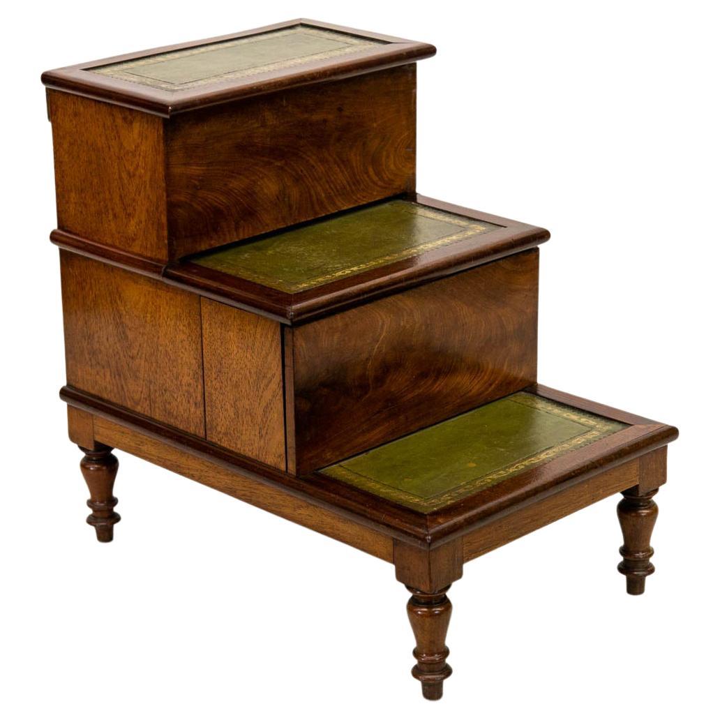English Mahogany Bed Step Commode For Sale