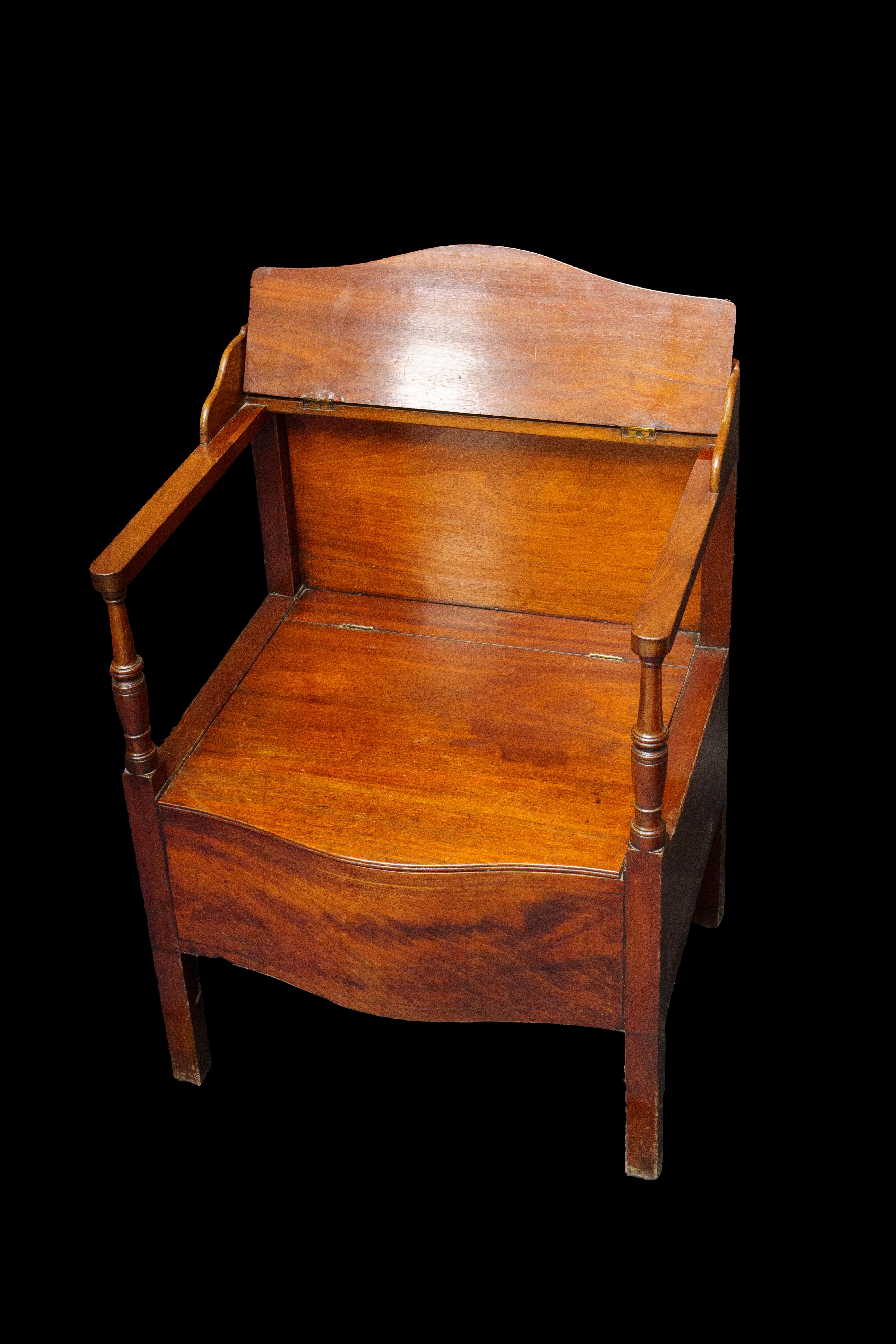 antique wooden commode chair