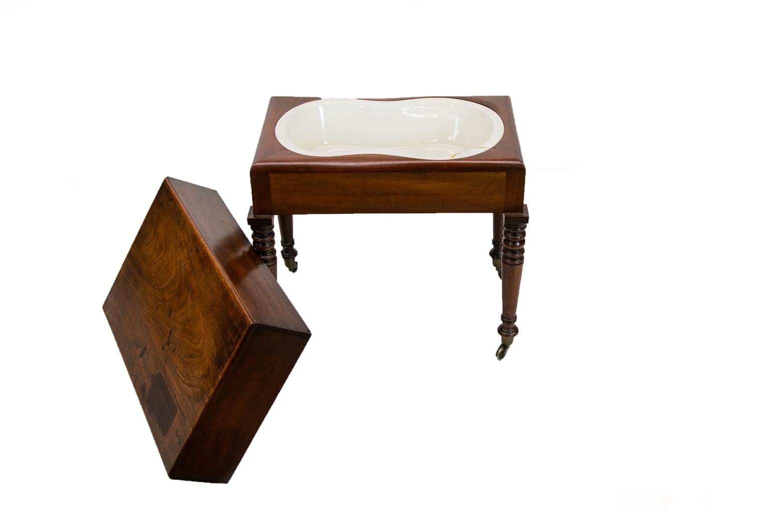 Mid-19th Century English Mahogany Bidet Table For Sale