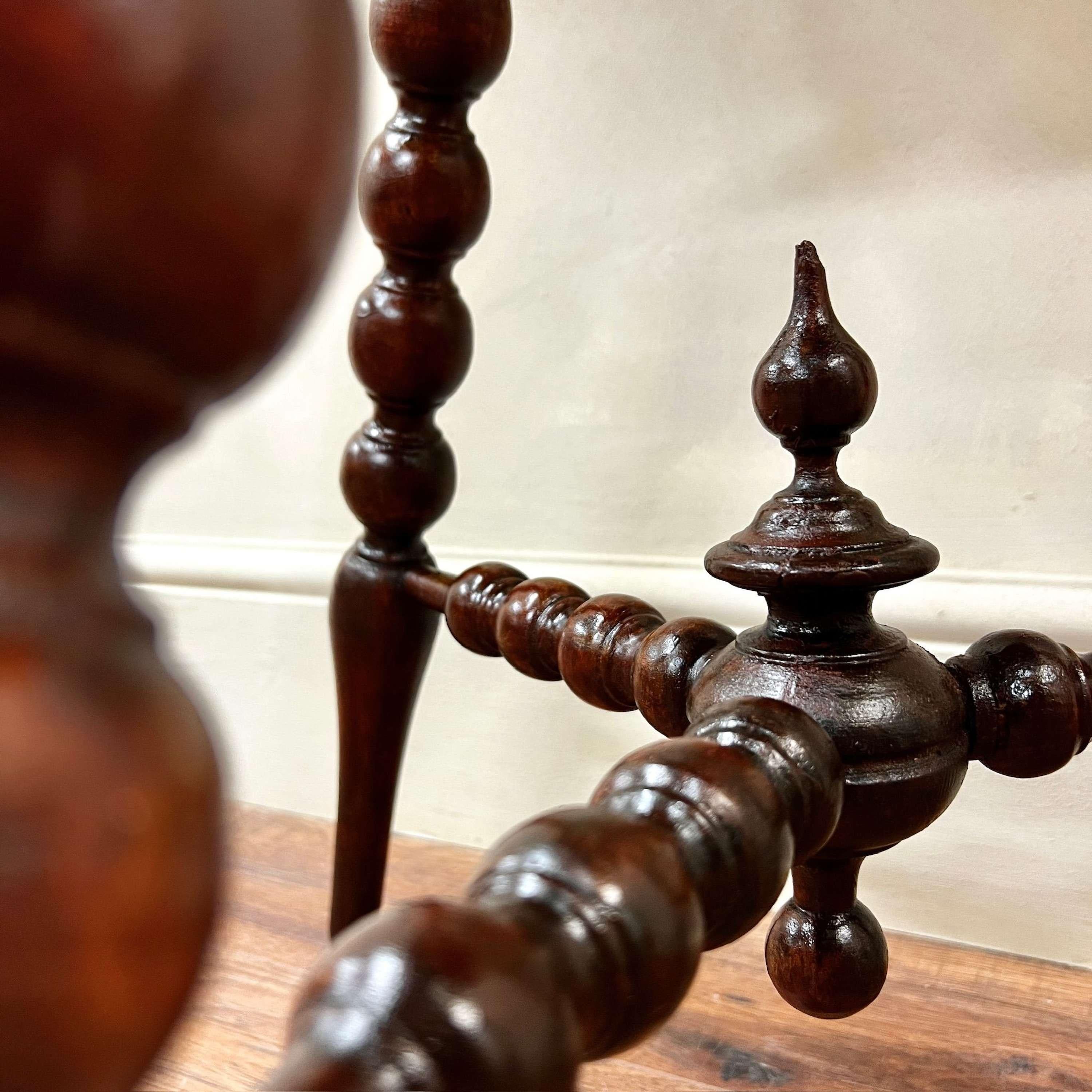 Hand-Crafted English Mahogany Bobbin Side Table