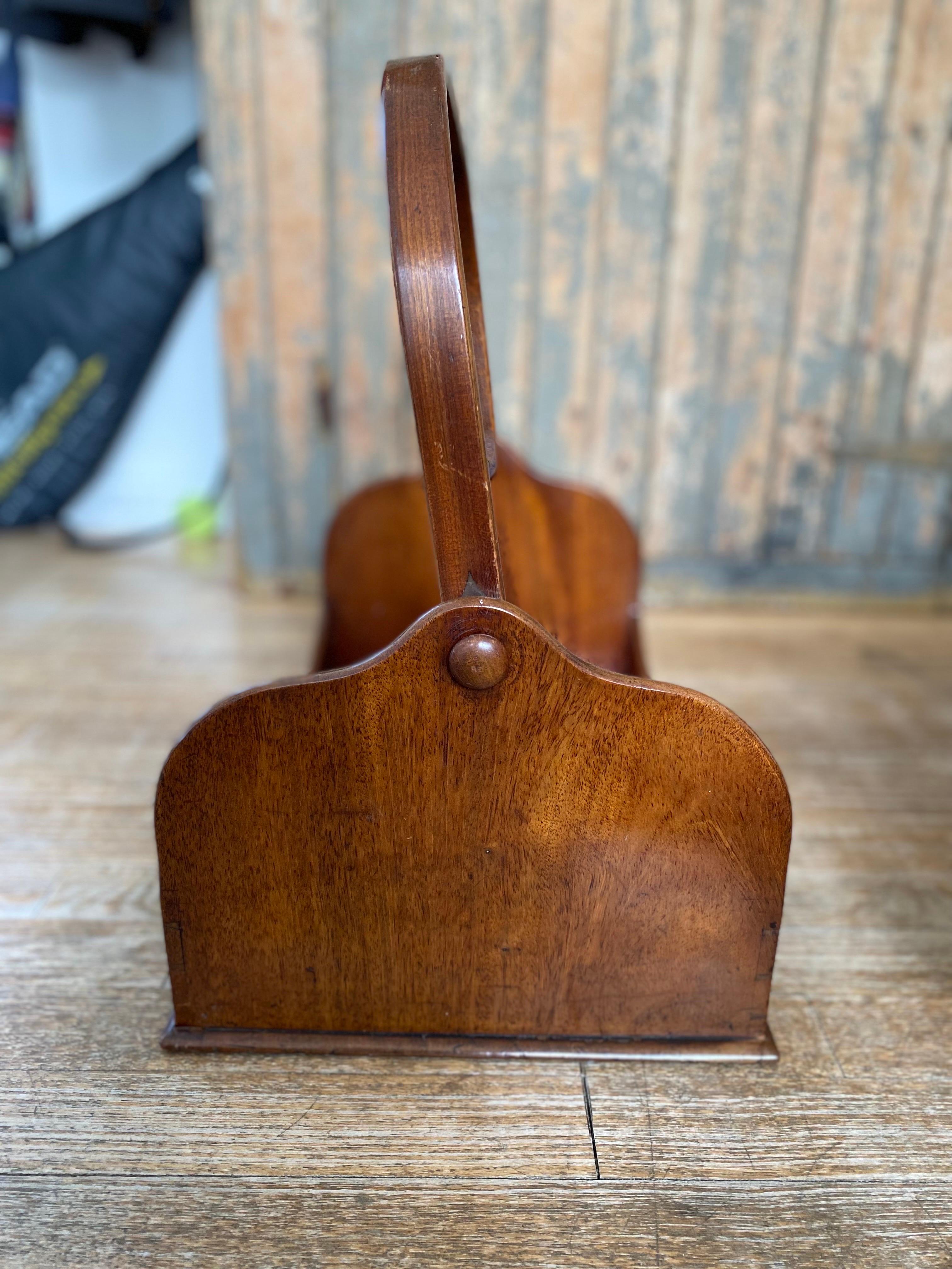 English Mahogany Book Carrier, Late 19th Century 8