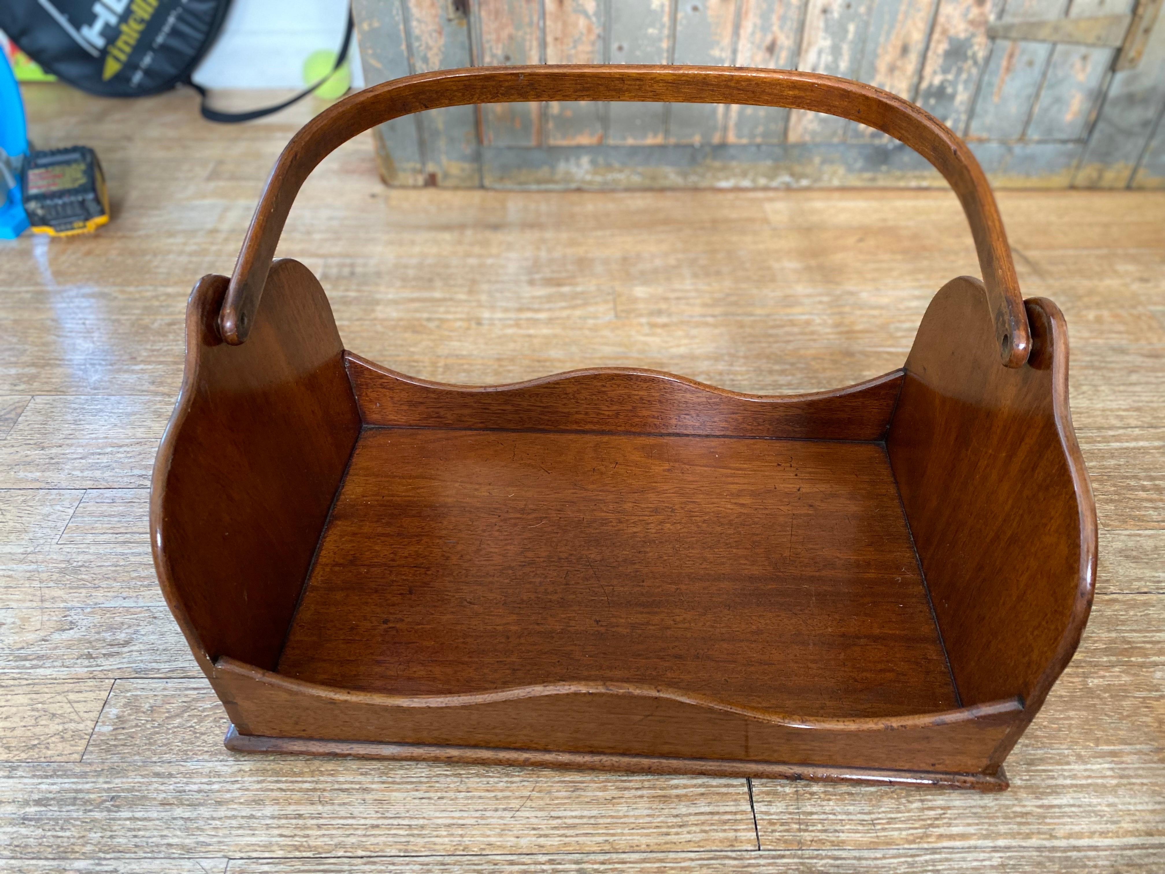 English Mahogany Book Carrier, Late 19th Century 10