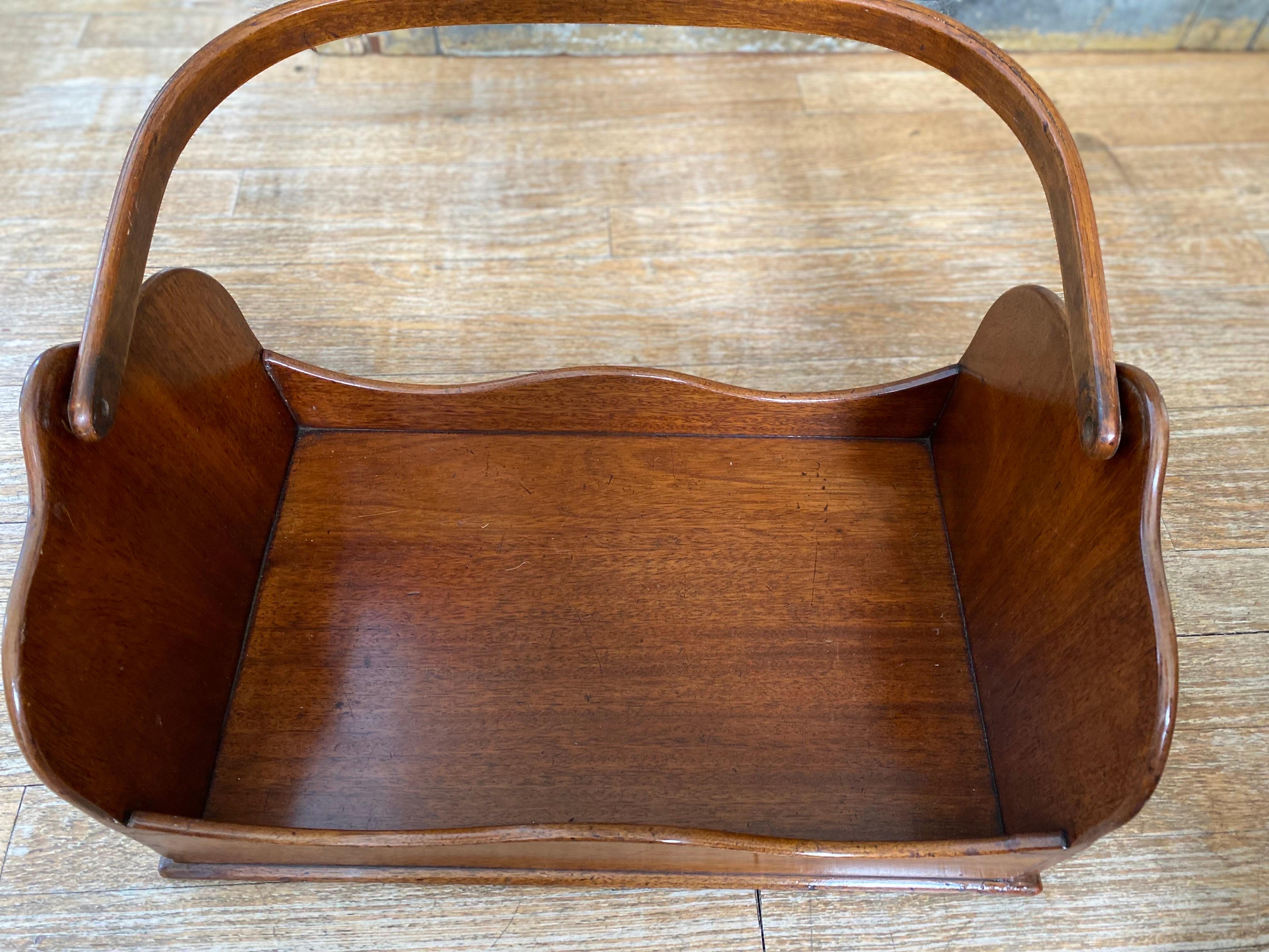 English Mahogany Book Carrier, Late 19th Century 11