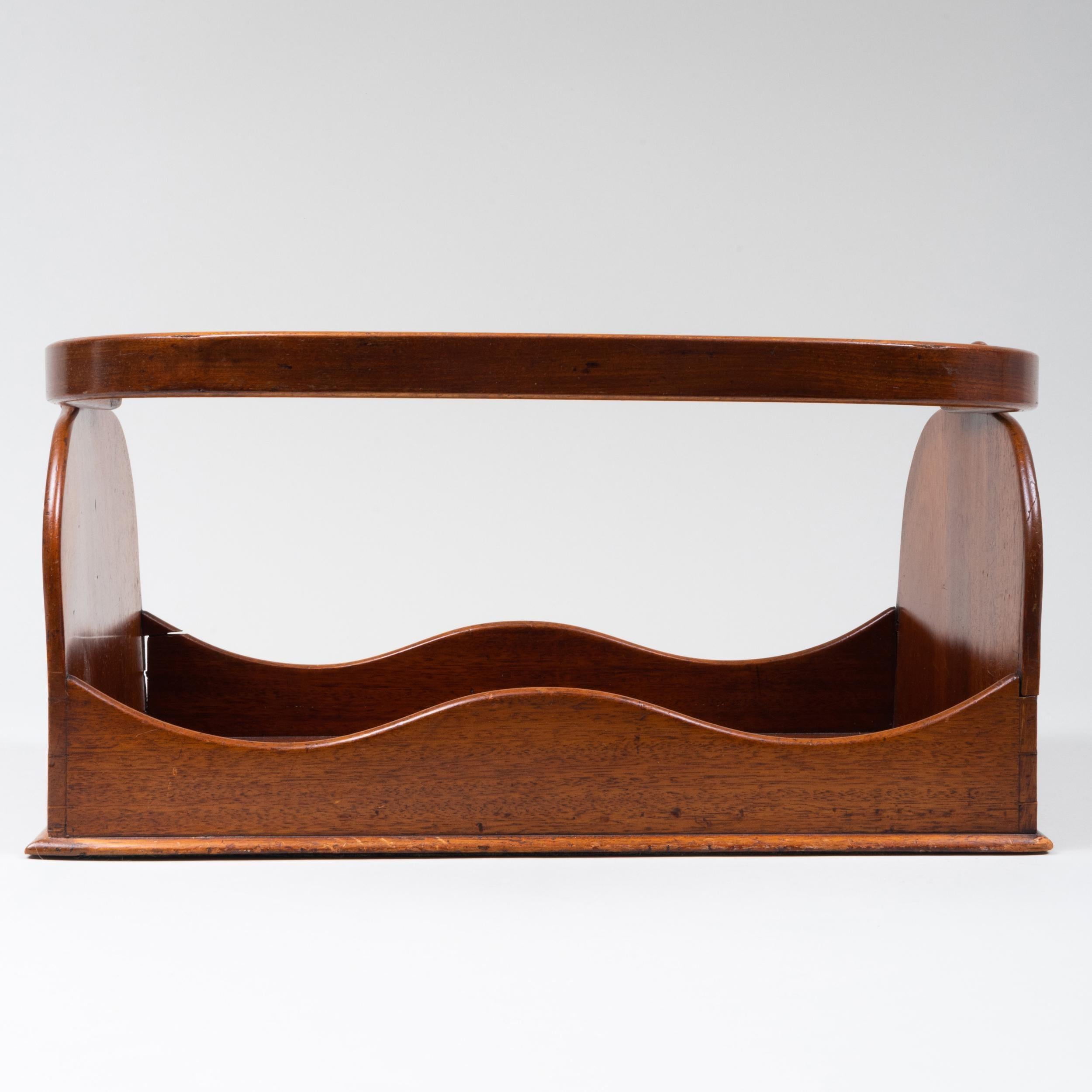 Woodwork English Mahogany Book Carrier, Late 19th Century