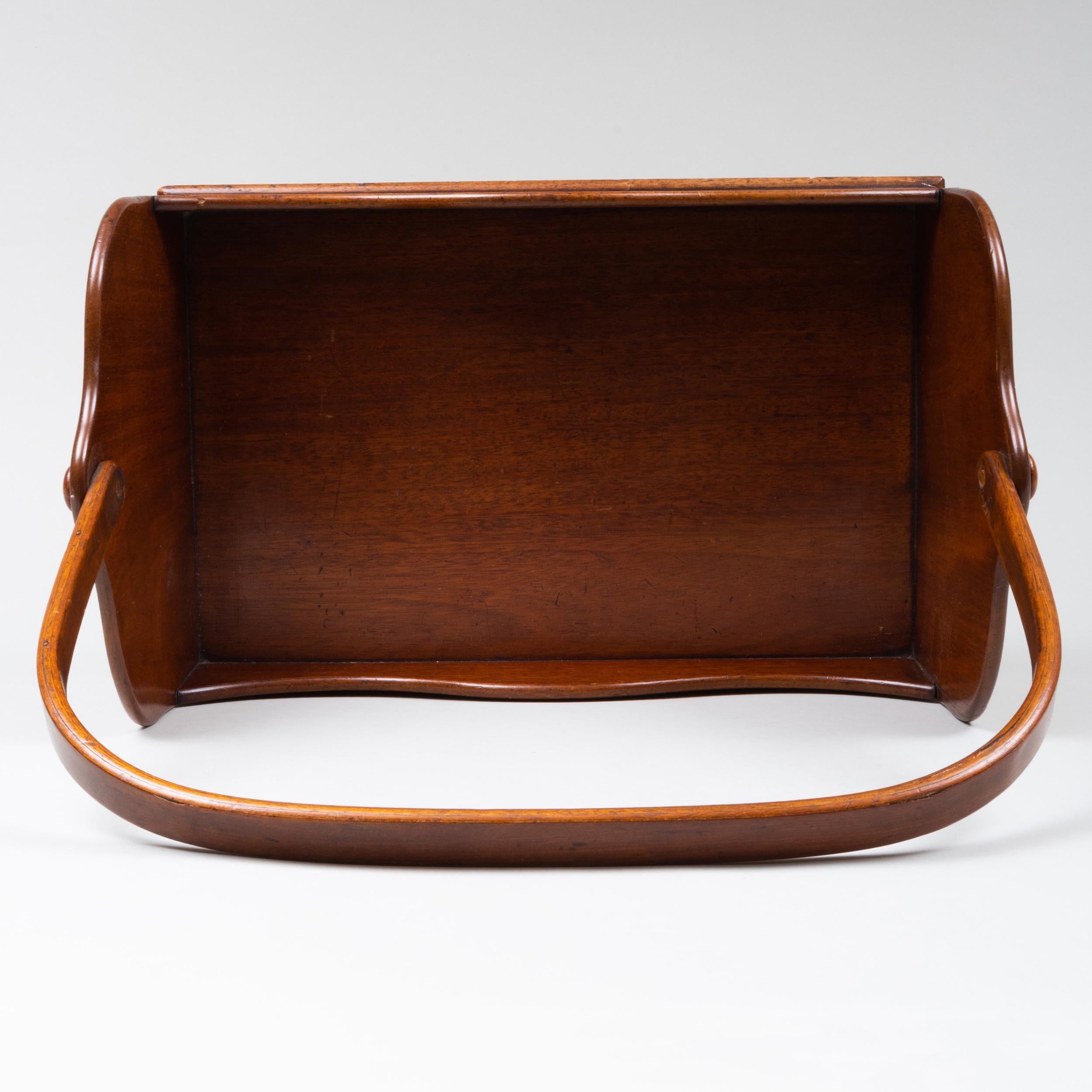English Mahogany Book Carrier, Late 19th Century 1