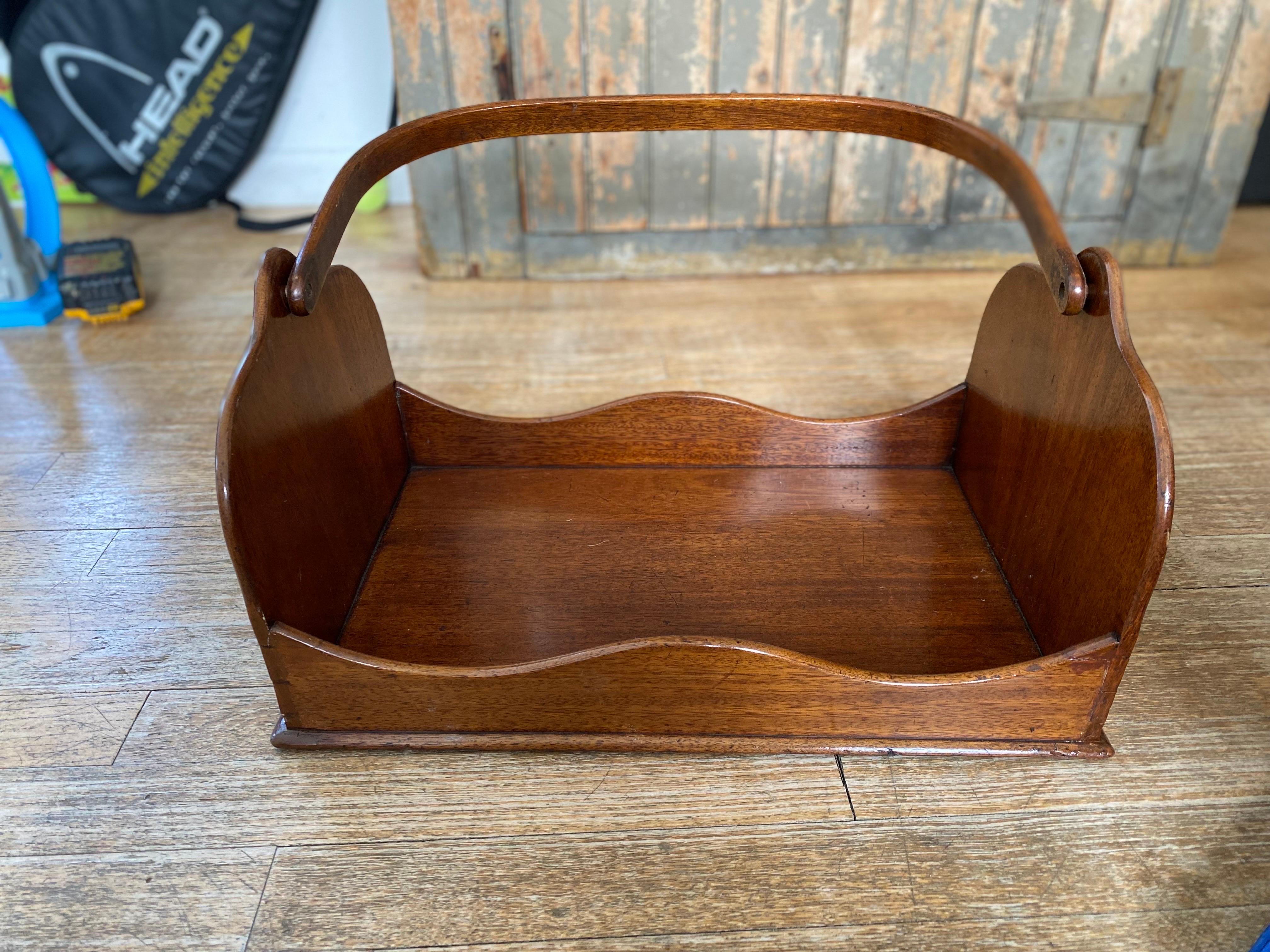 English Mahogany Book Carrier, Late 19th Century 2