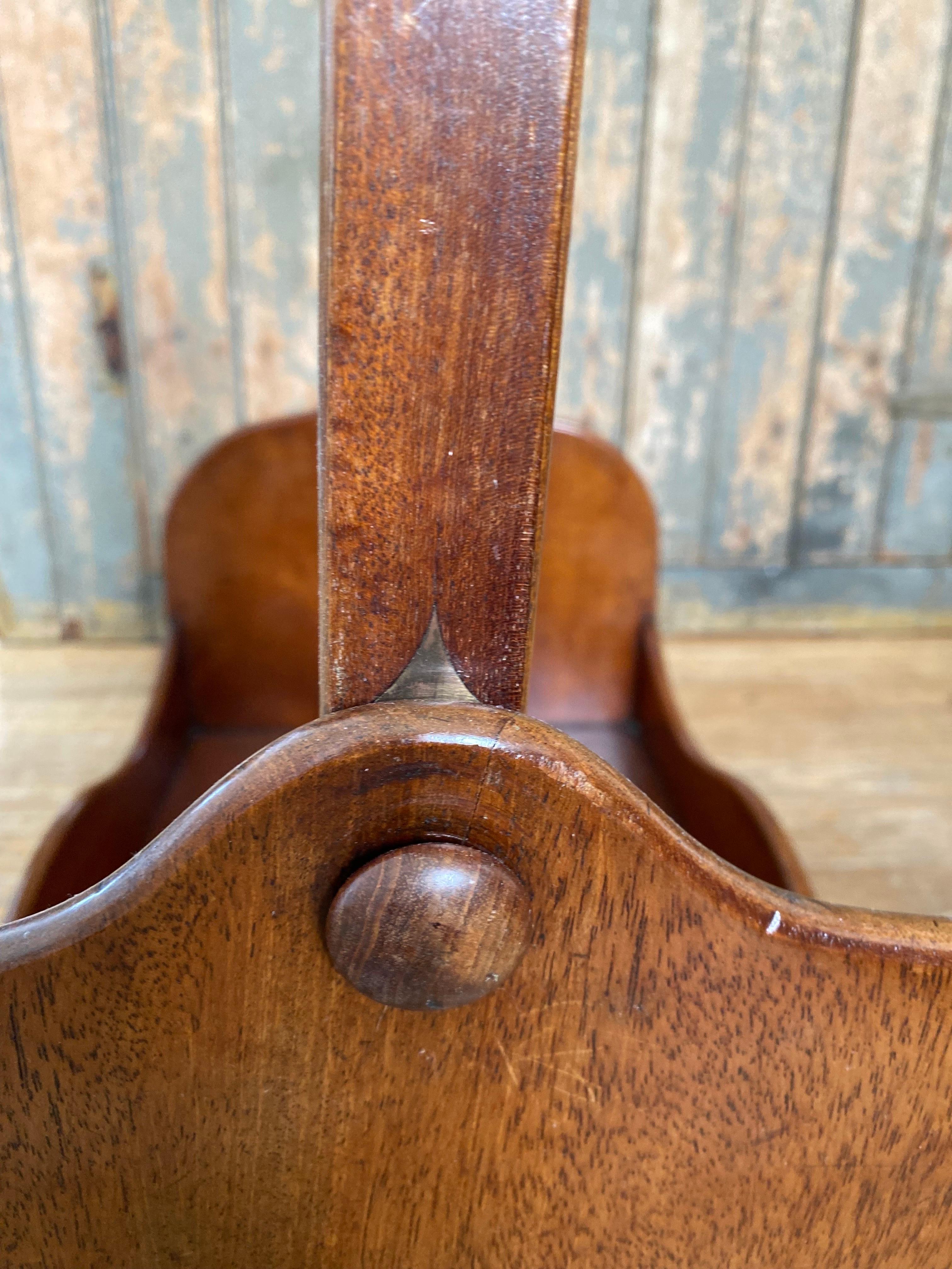 English Mahogany Book Carrier, Late 19th Century 3