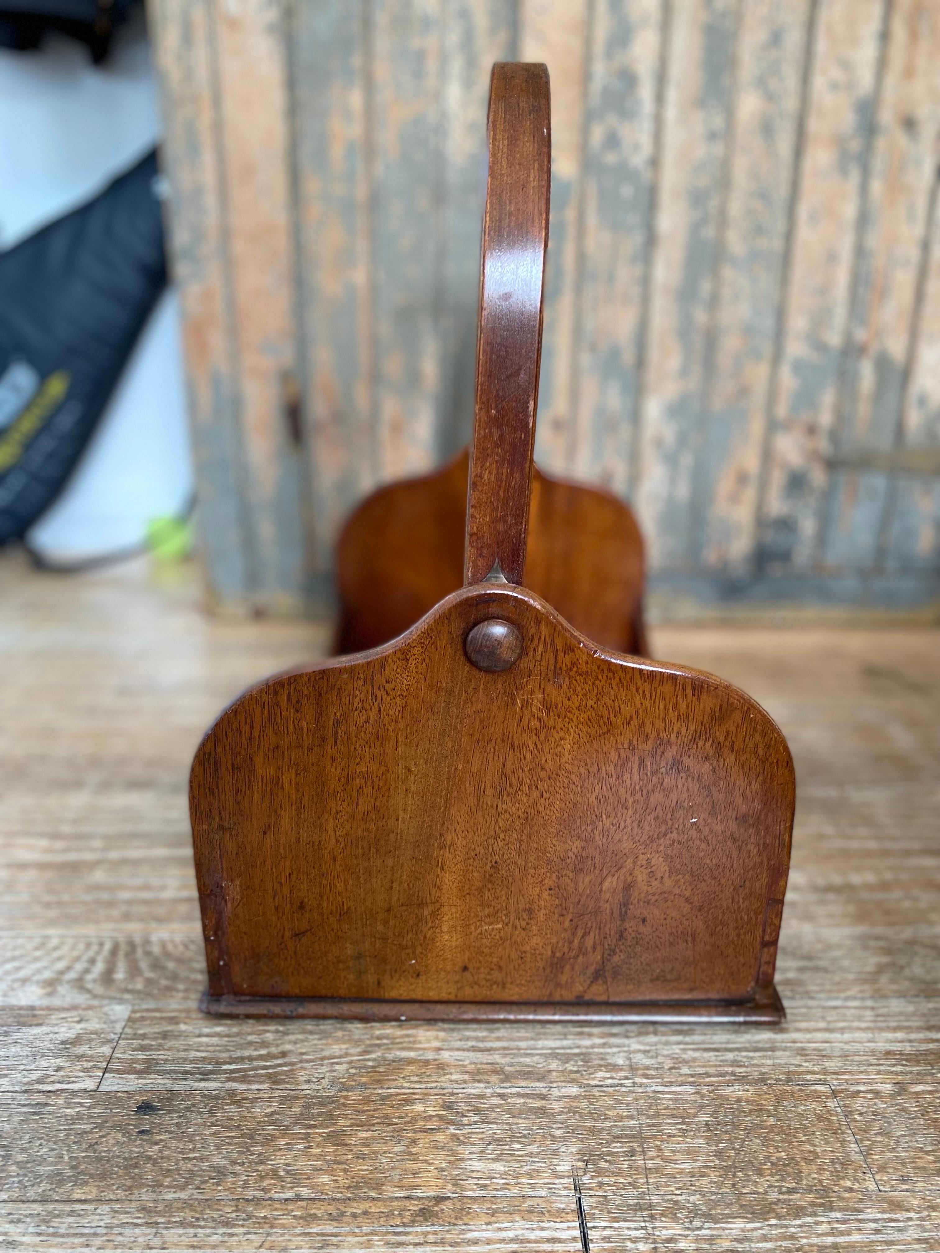 English Mahogany Book Carrier, Late 19th Century 5