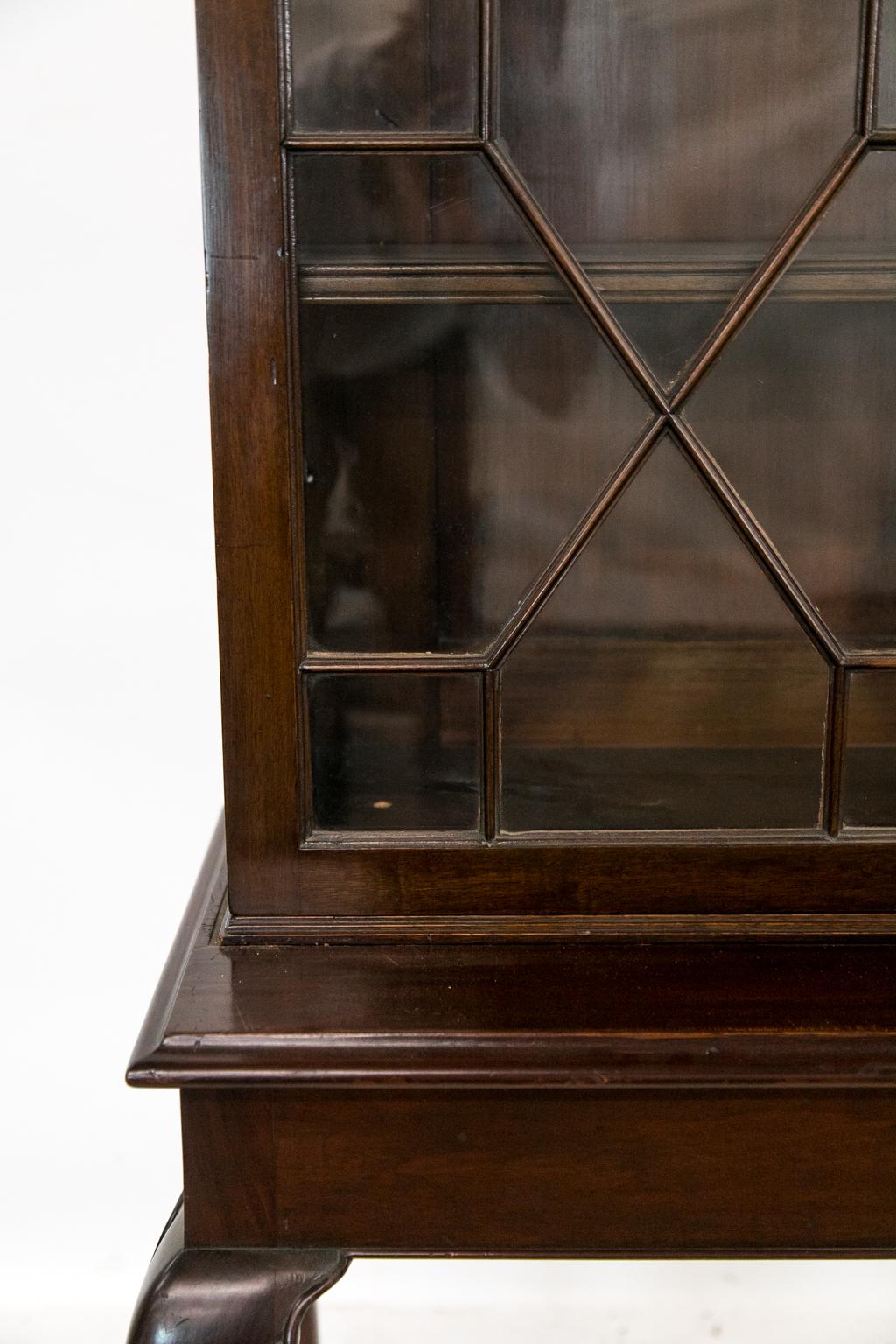 Fretwork English Mahogany Book/Display Case For Sale