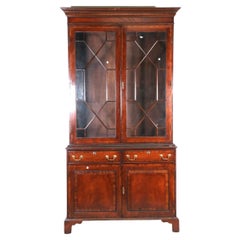 English Mahogany Bookcase Cabinet