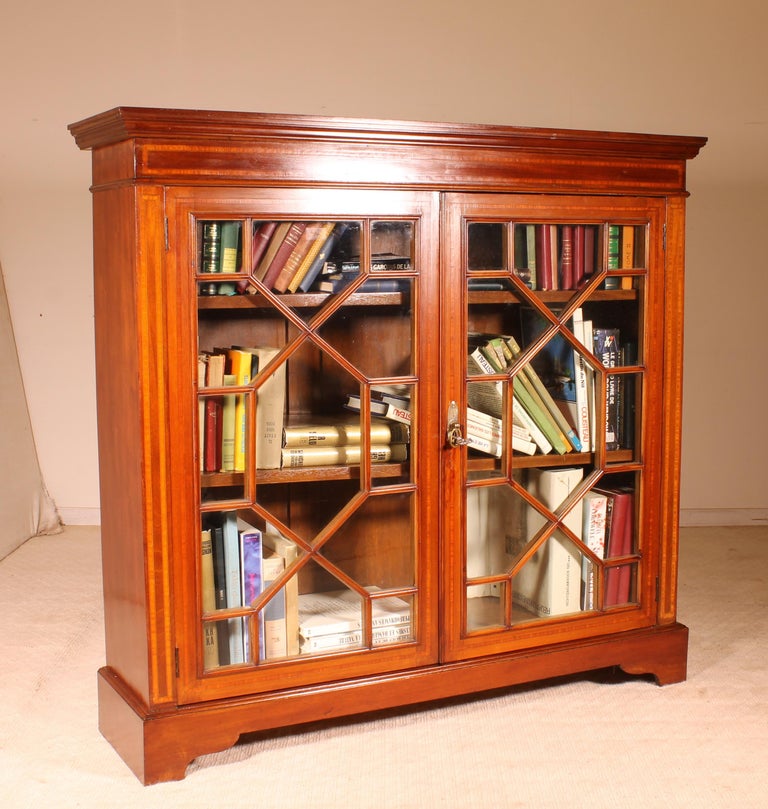 English Mahogany Bookcase Edwardian at 1stDibs