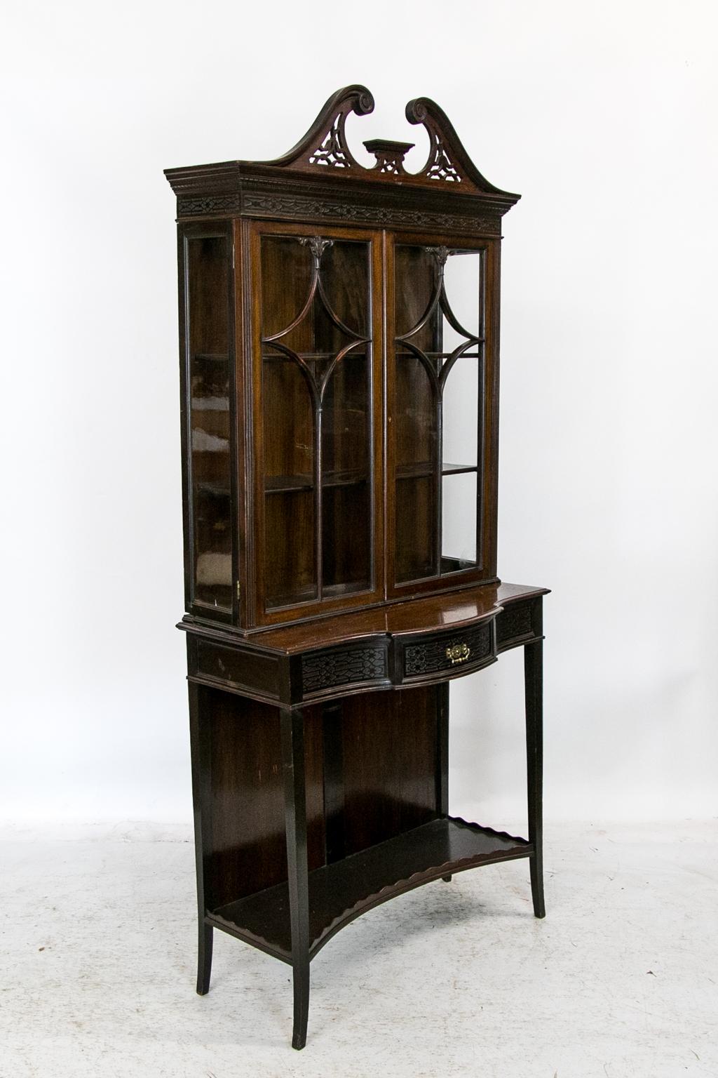 English Mahogany Bookcase on Stand For Sale 8