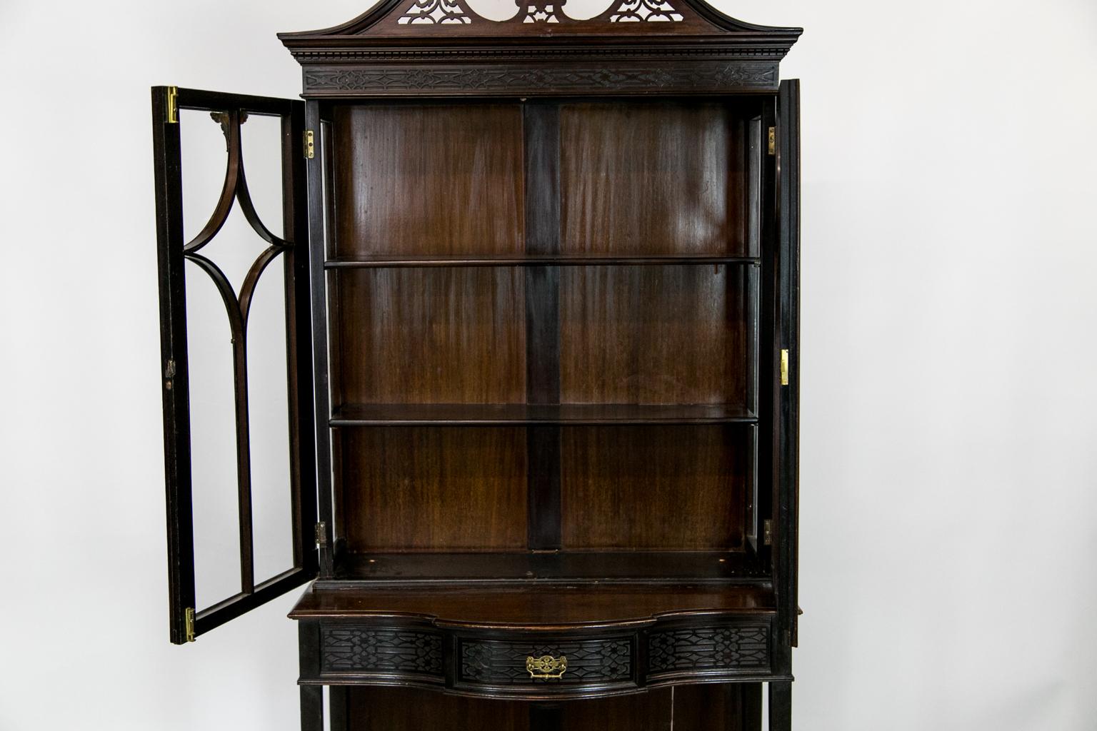 English Mahogany Bookcase on Stand For Sale 4