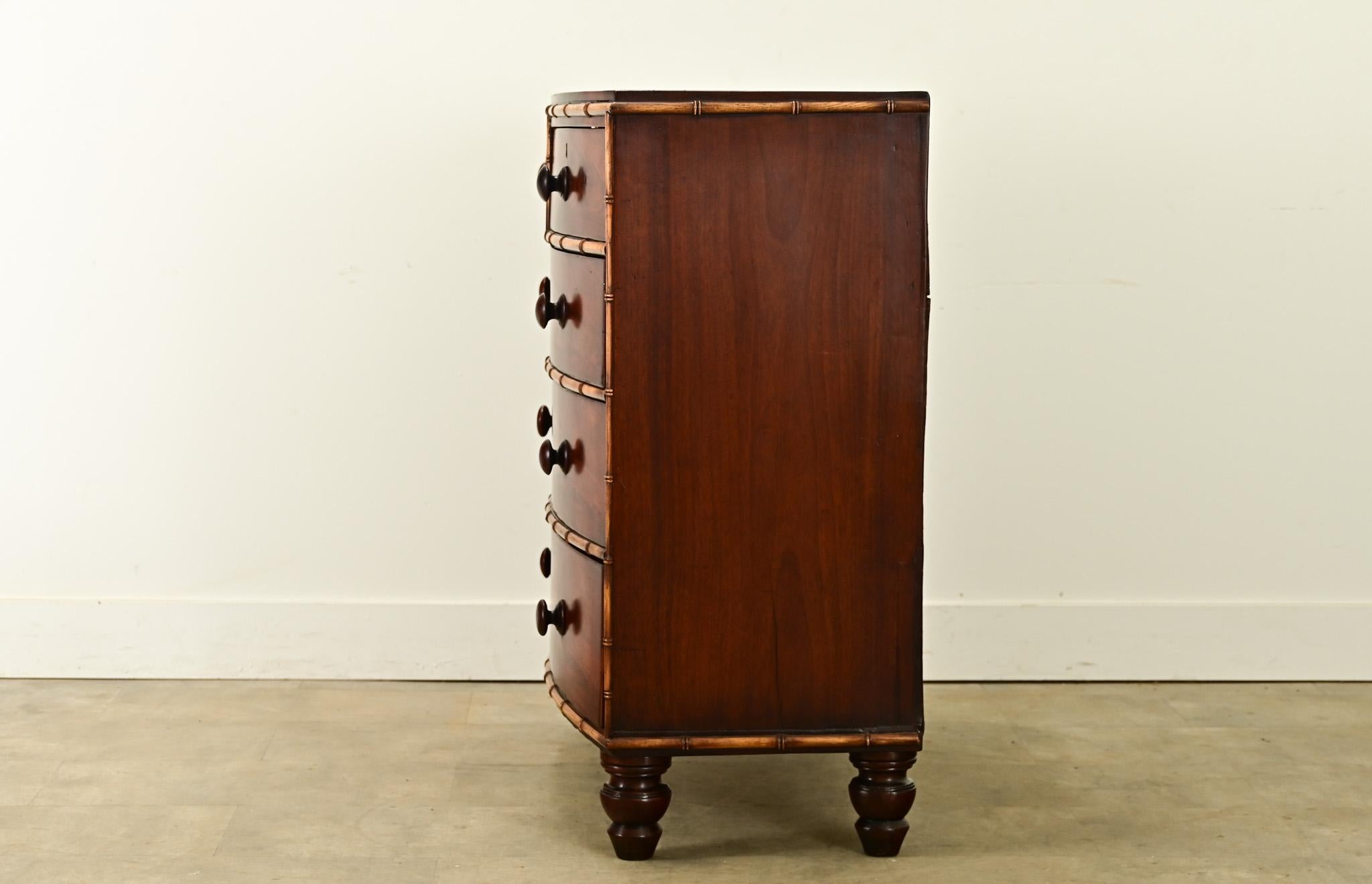 English Mahogany Bow Front Chest 4