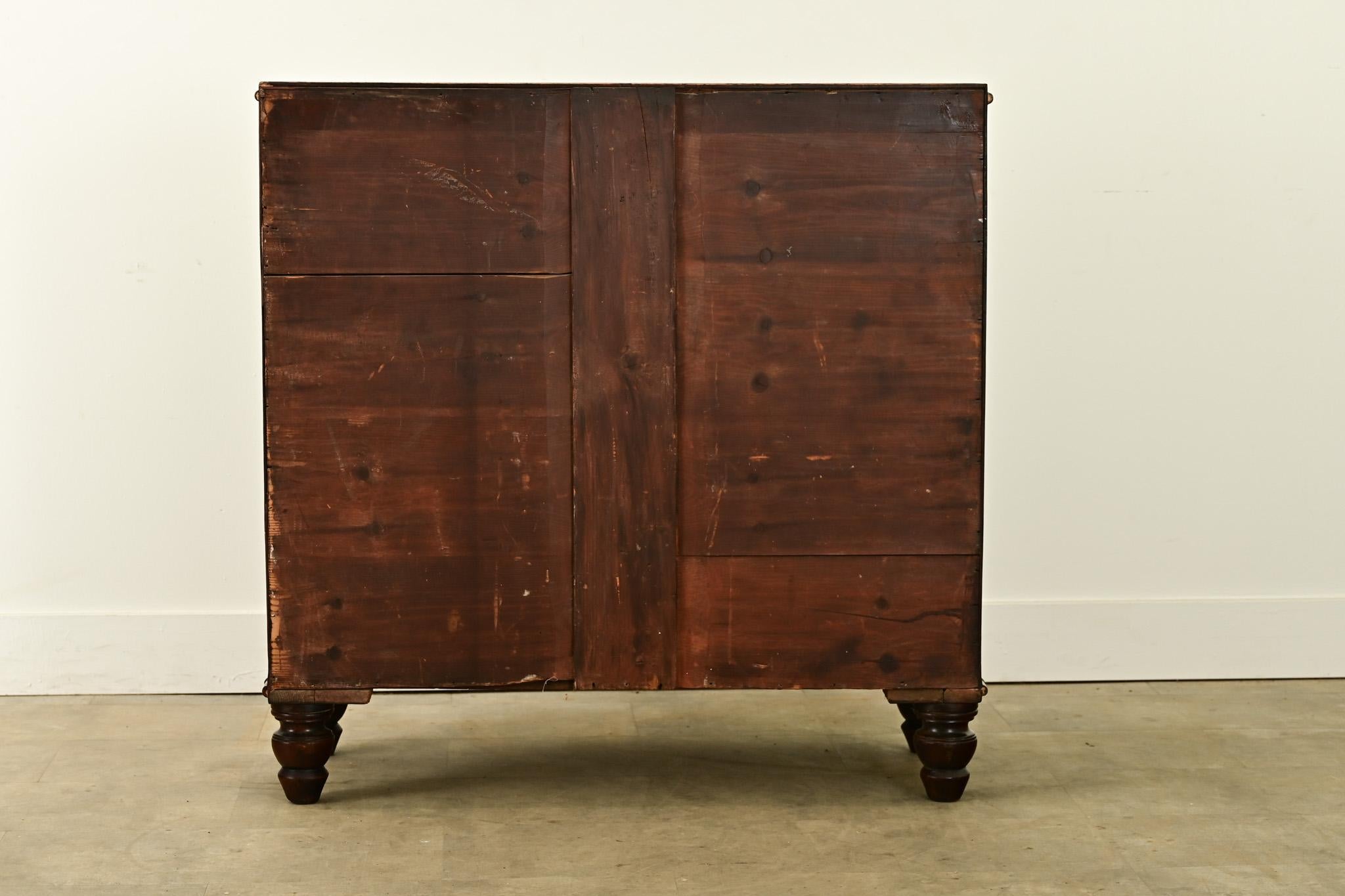 English Mahogany Bow Front Chest 5