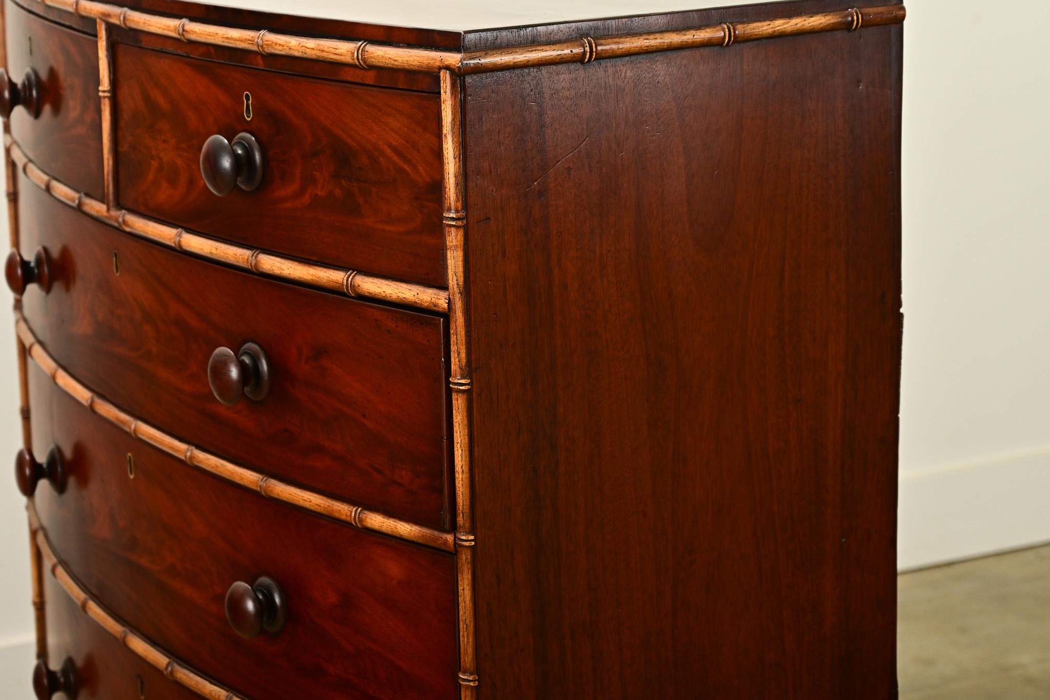 English Mahogany Bow Front Chest 6