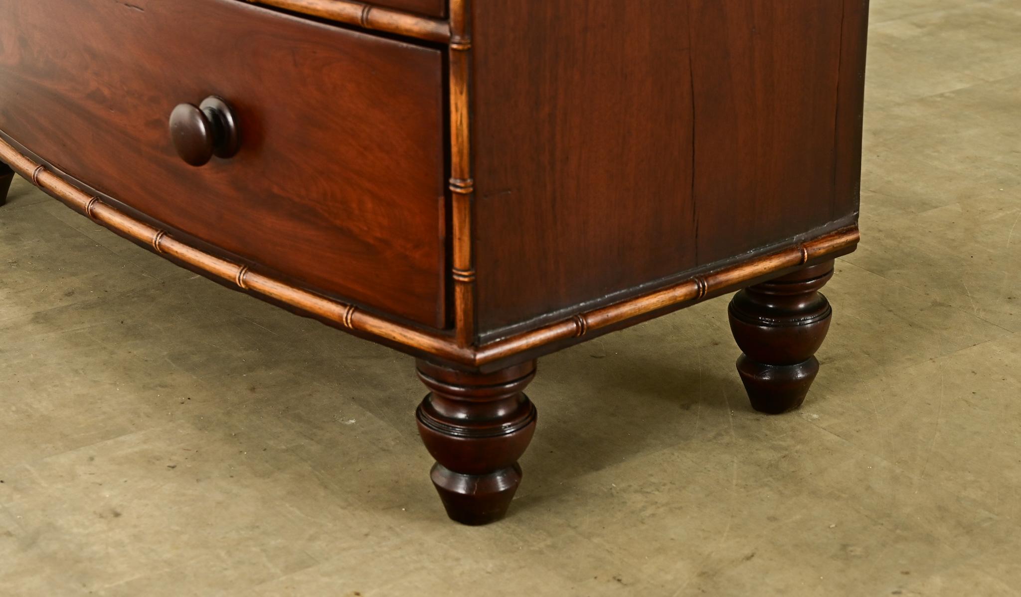 English Mahogany Bow Front Chest 8