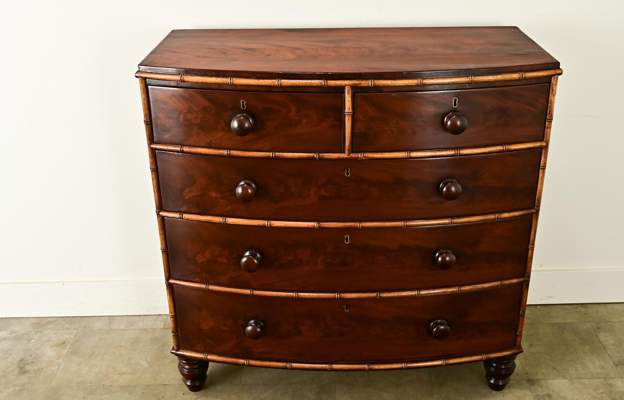 Regency English Mahogany Bow Front Chest