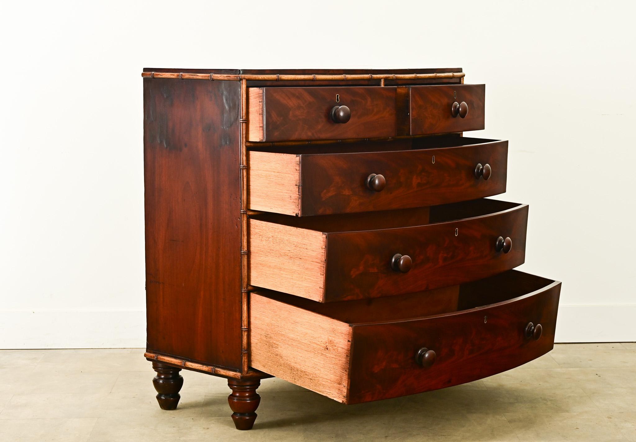 English Mahogany Bow Front Chest 1
