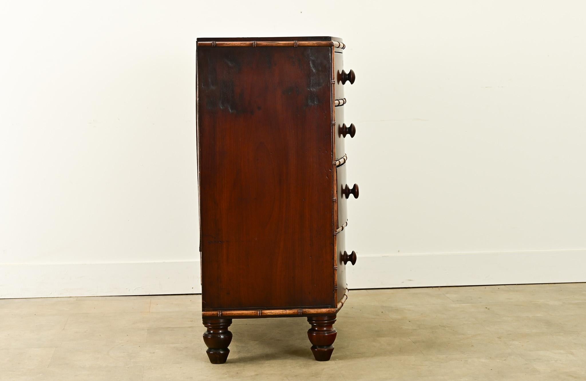 English Mahogany Bow Front Chest 2