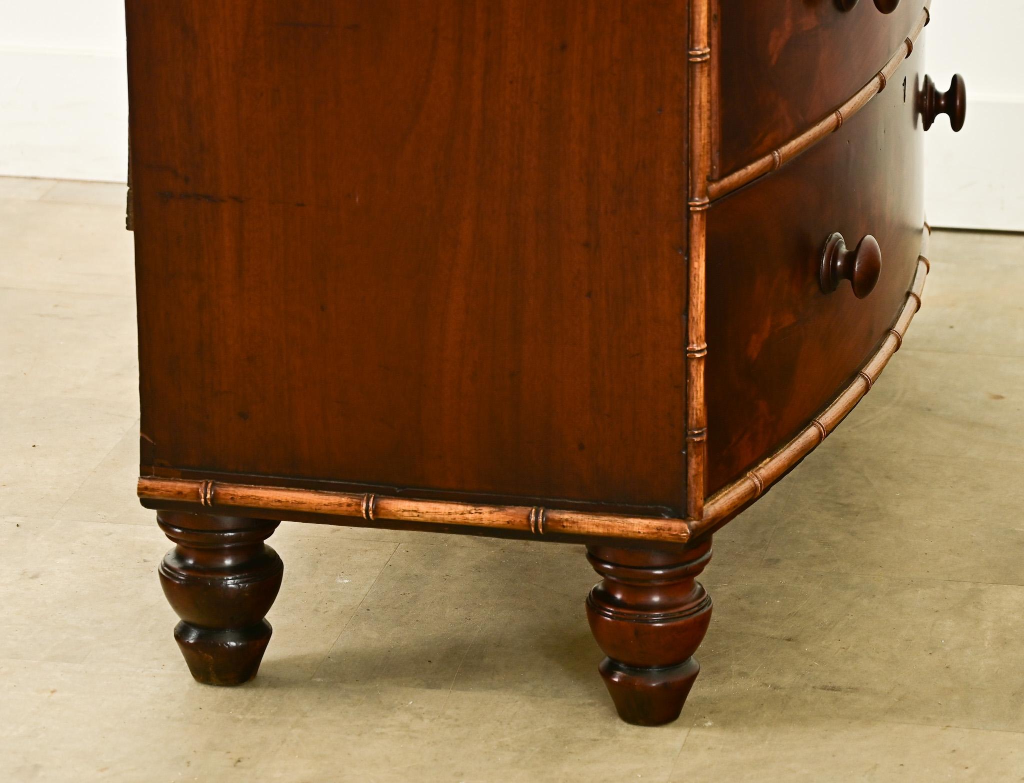 English Mahogany Bow Front Chest 3