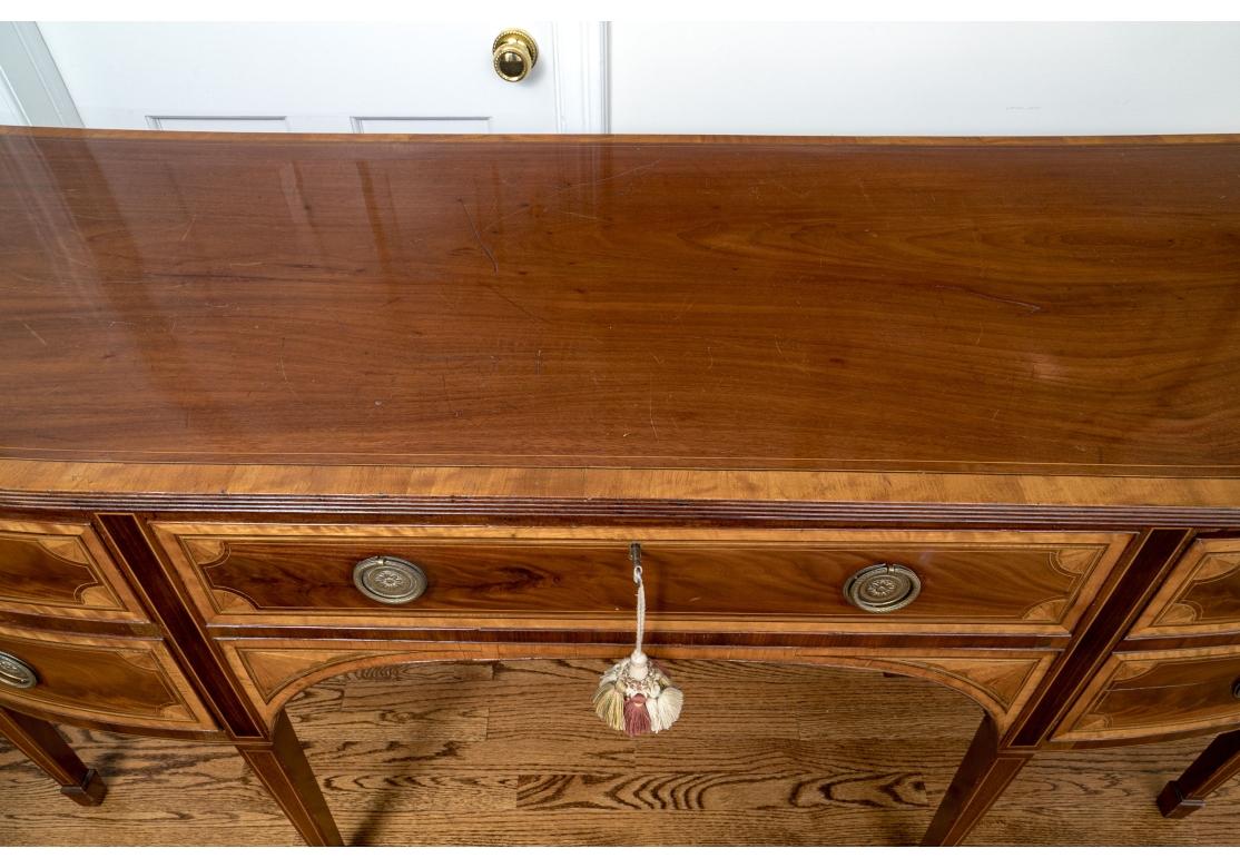 English Mahogany Bow Front Sideboard With Satinwood Inlay, Ca. 1770 For Sale 13