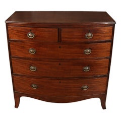 English Mahogany Bowfront Antique Chest of Drawers