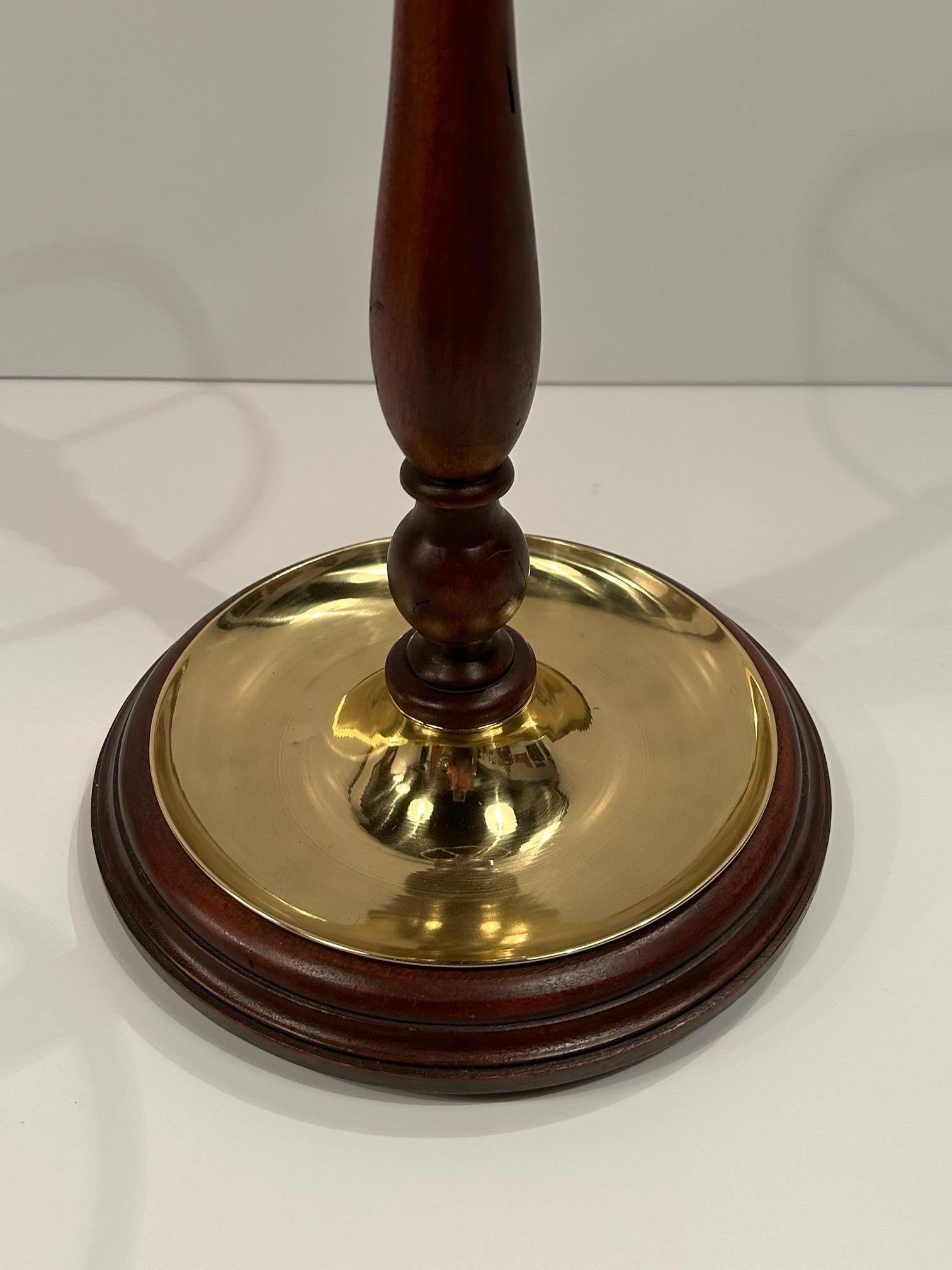 English Mahogany & Brass Antique Umbrella Stand For Sale 4