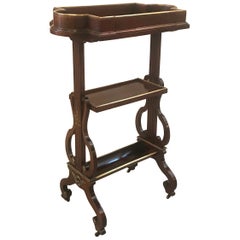 English Mahogany Brass Mounted Wine Table, 1870s