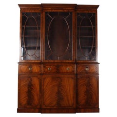 English Mahogany Breakfront Bookcase