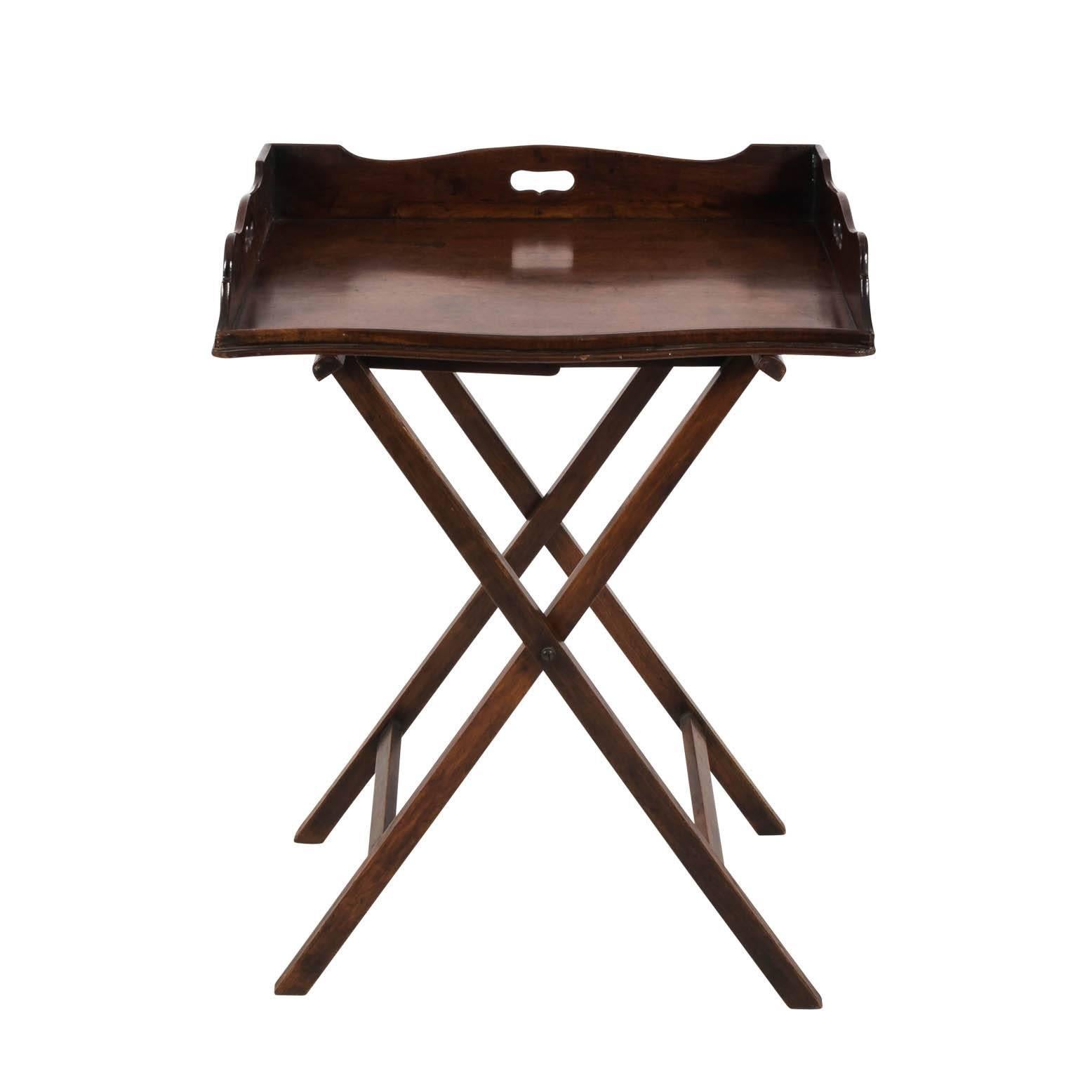 English Mahogany Butler
s Tray Table