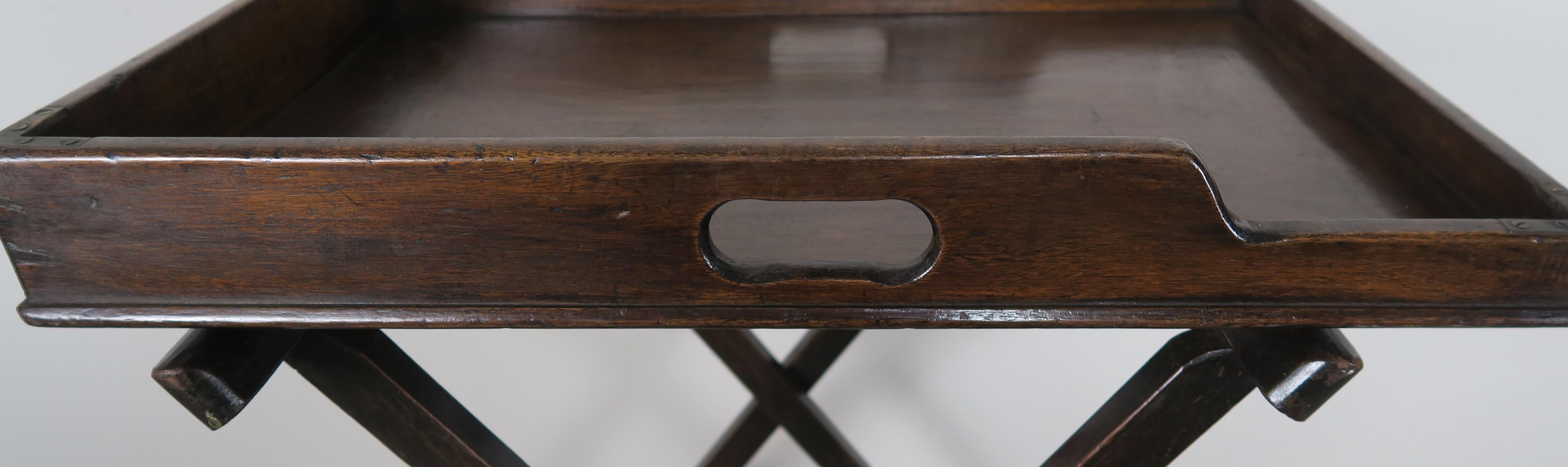 English Mahogany Butler's Tray with Stand, circa 1900s 1