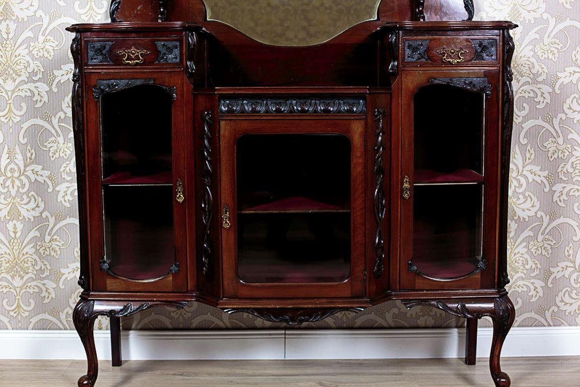 Mirror English, Mahogany Cabinet, circa 1890 For Sale