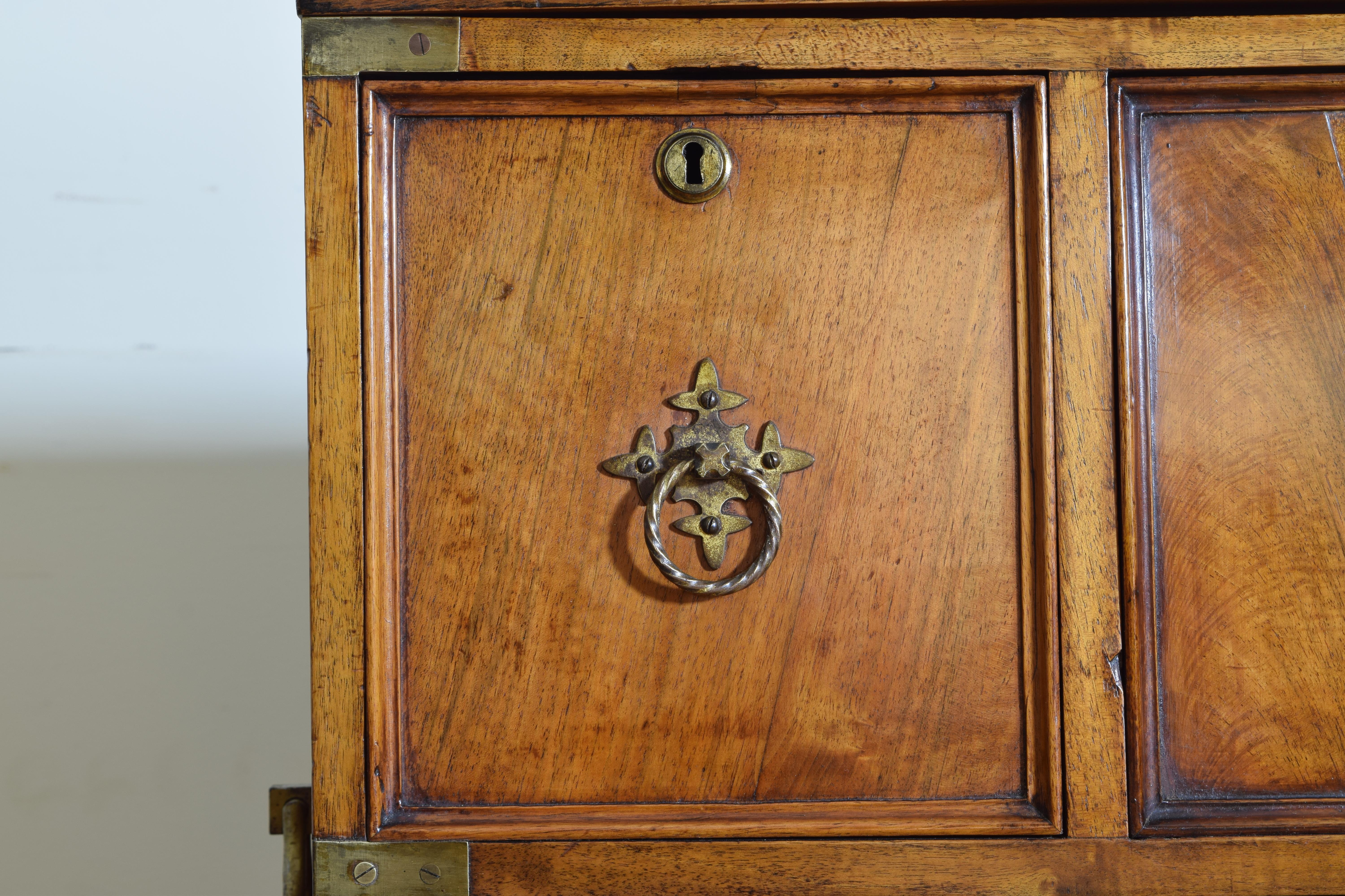 English Mahogany Campaign Captain's Chest, 19th Century 6