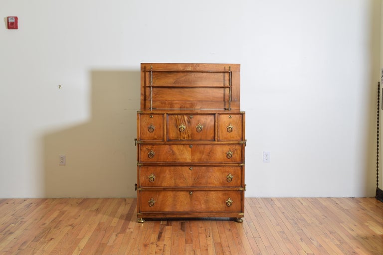 English Mahogany Campaign Captain's Chest, 19th Century at 1stDibs
