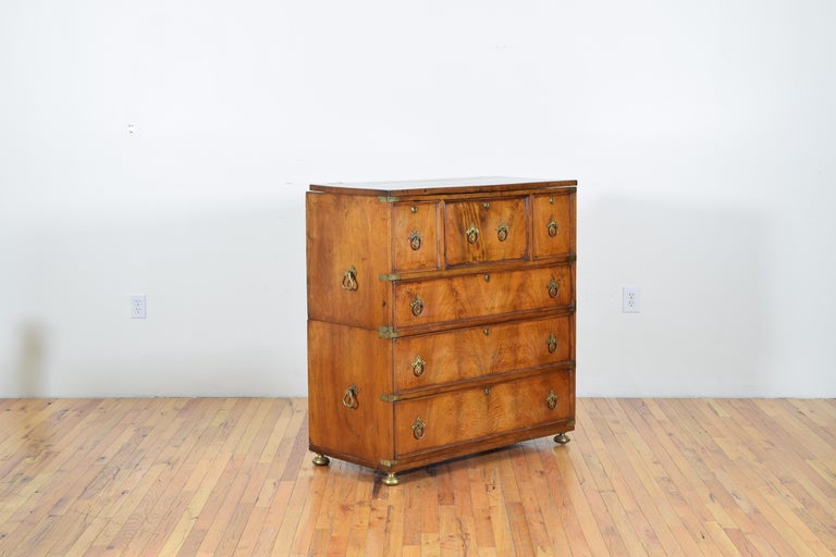 English Mahogany Campaign Captain's Chest, 19th Century at 1stDibs