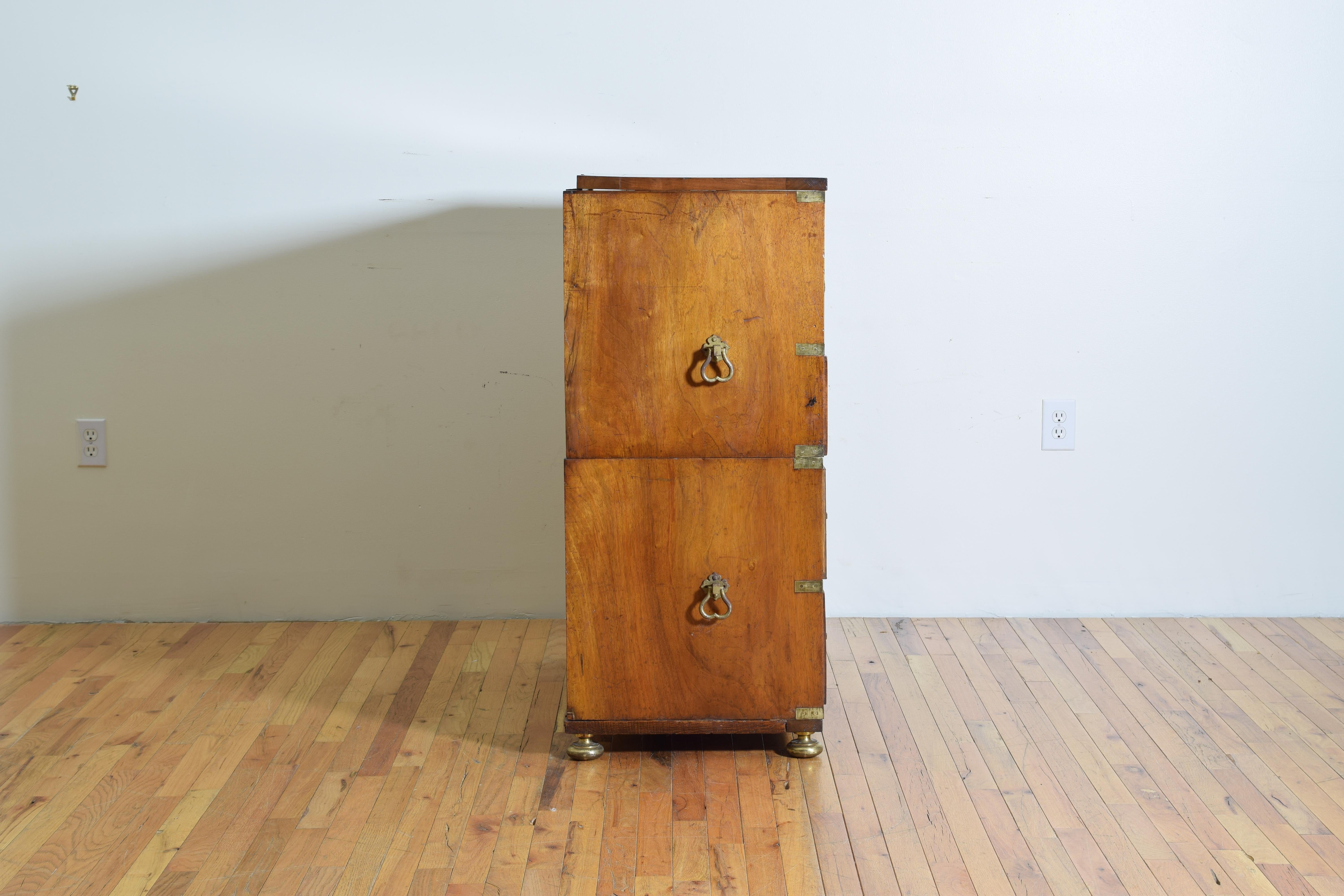 English Mahogany Campaign Captain's Chest, 19th Century In Good Condition In Atlanta, GA