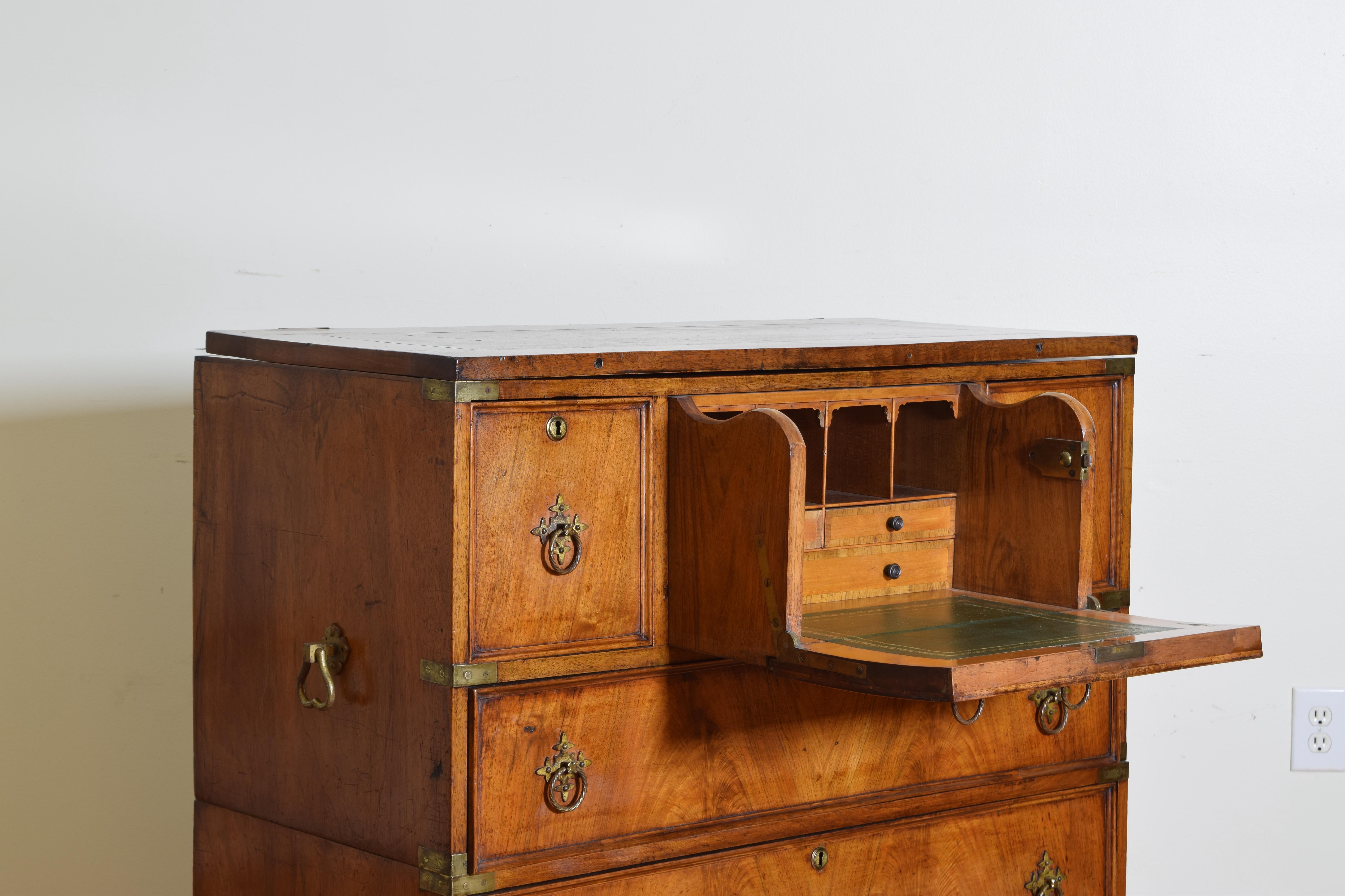 English Mahogany Campaign Captain's Chest, 19th Century 3