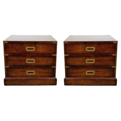 English Mahogany Campaign Chest of Drawers, Pair