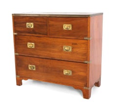 English Mahogany Campaign Chest with Brass Hardware