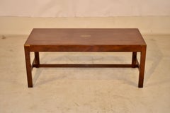 English Mahogany Campaign Coffee Table, circa 1960